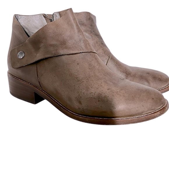 Eileen Fisher Billie Brown Wrapped Nubuck Distressed Booties - Picture 1 of 6